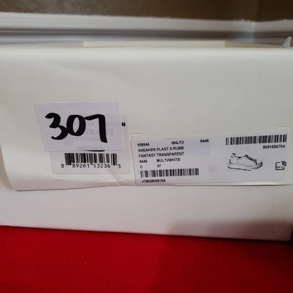 Alexander McQueen 100% Authentic sneakers transparent white iridescent Sz 7 37 - Picture 5 of 12